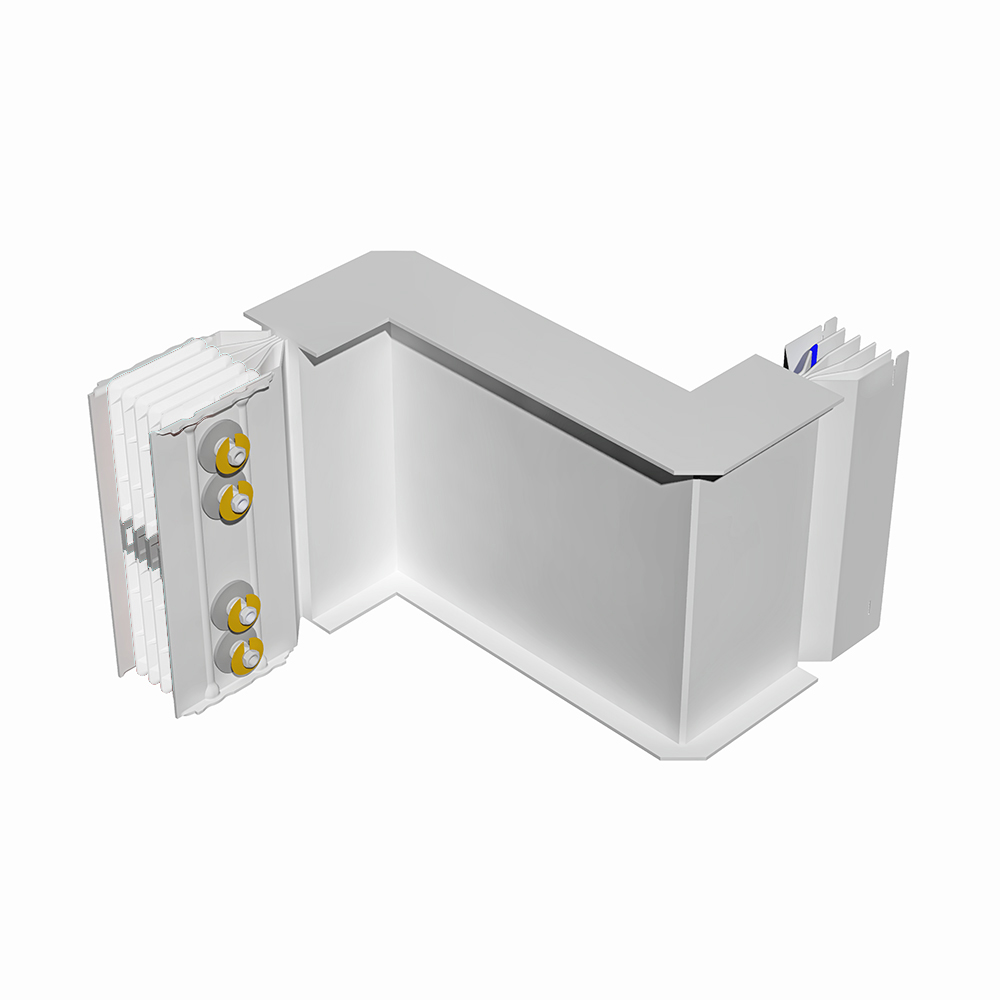 Double horizontal elbow XCP-S (Al). Right Type 1 - In= 2500A