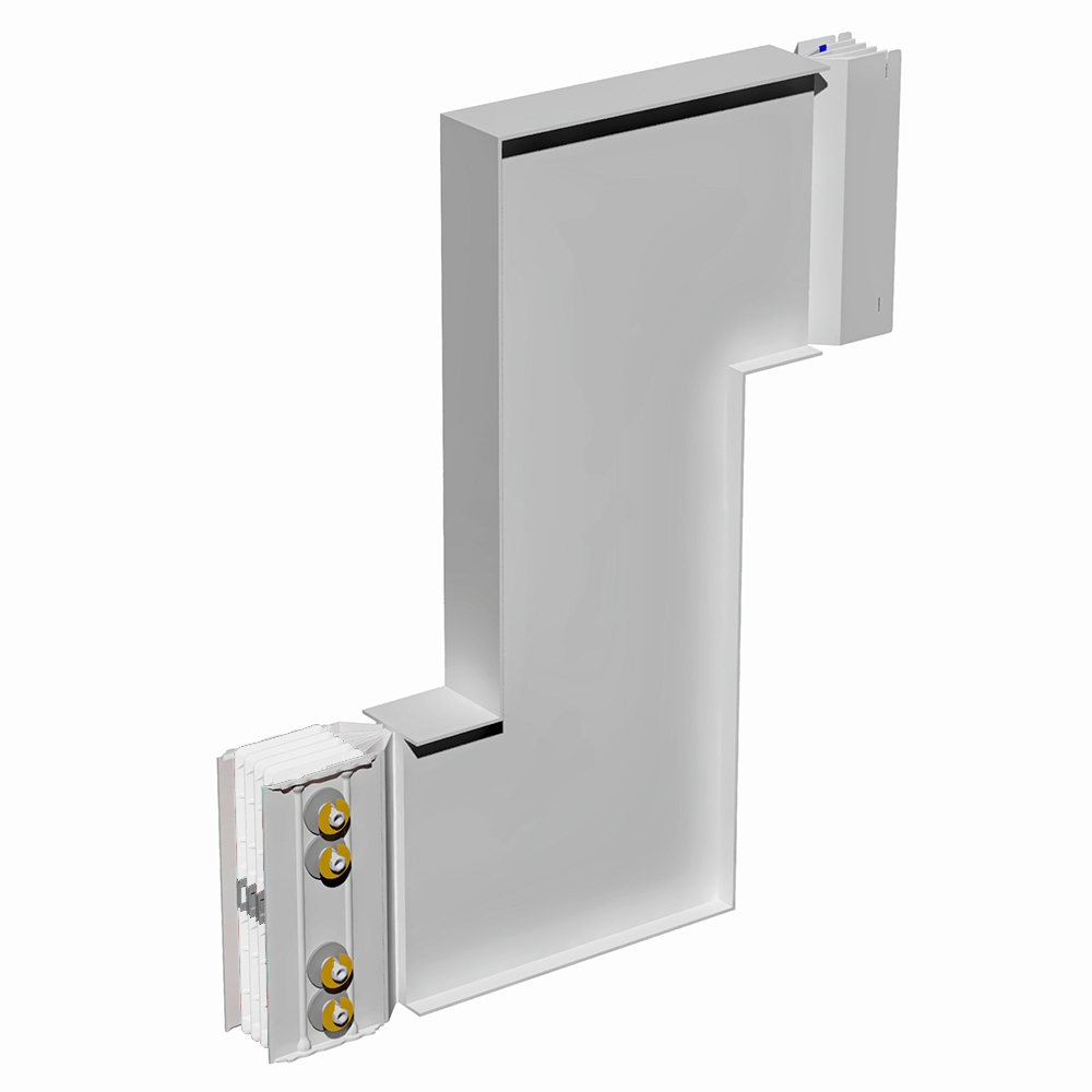 Double vertical elbow XCP-S (Al). Left Type 1 - In= 2500A