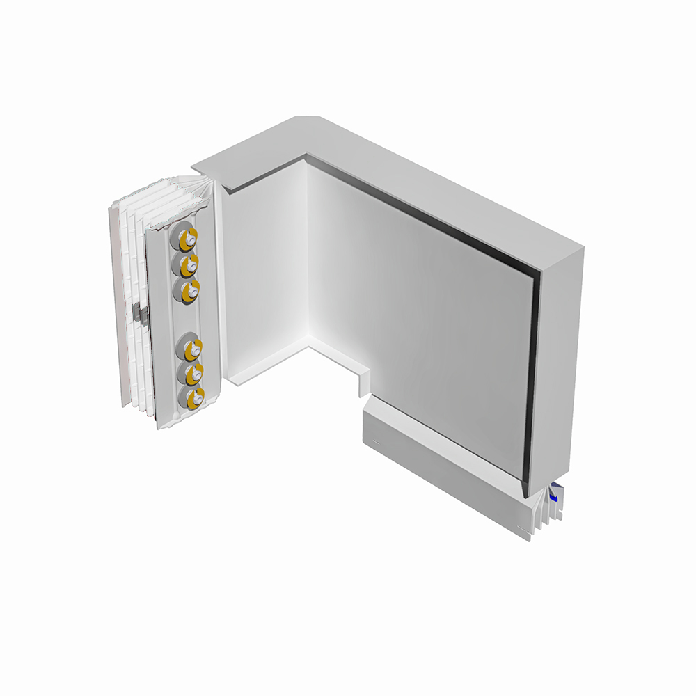 Double horizontal and vertical elbow XCP-S (Al). Type 1 - In= 4000A