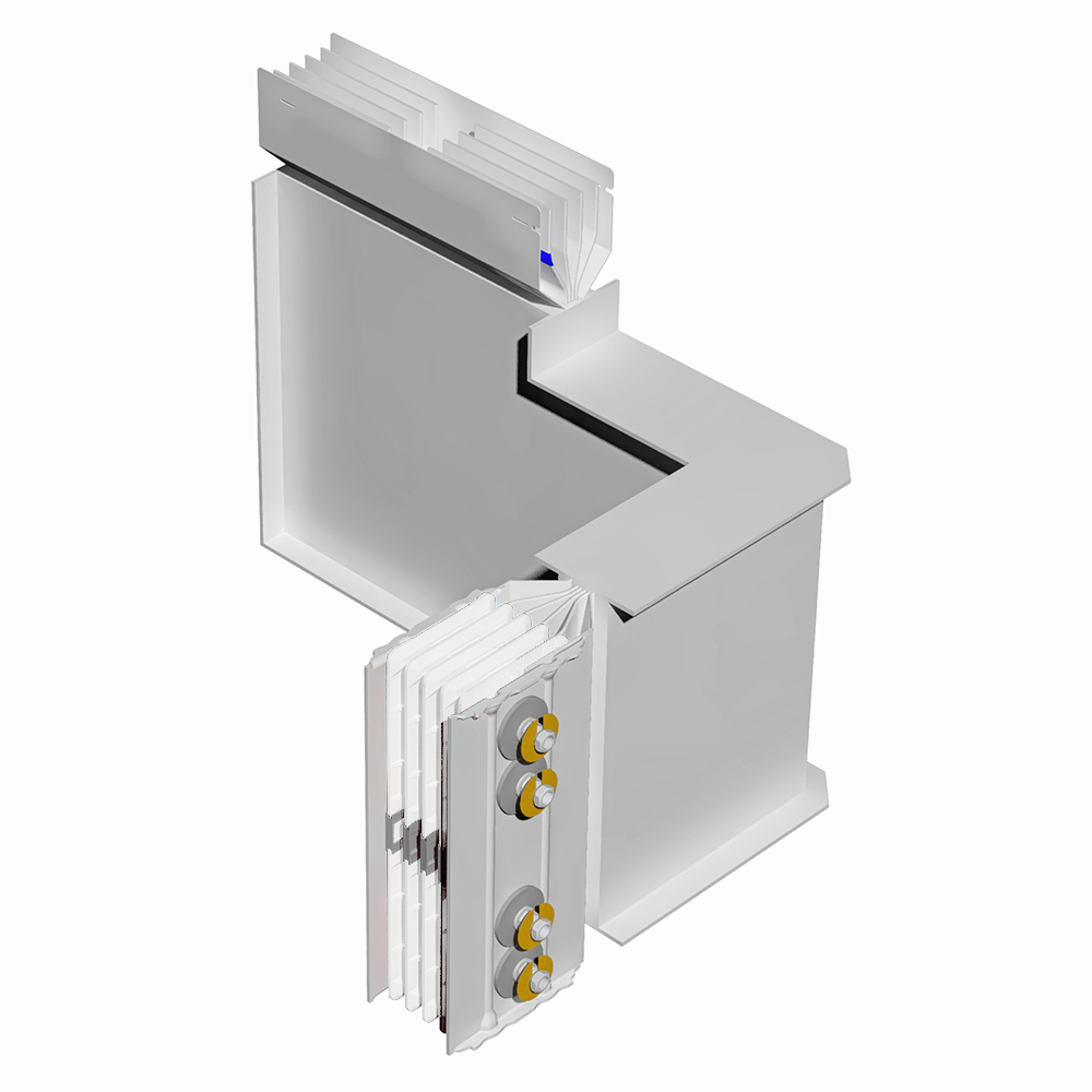 Double horizontal and vertical elbow XCP-S (Al). Type 4 - In= 2500A
