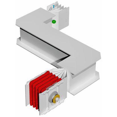 Double horizontal elbow XCP-HP (Cu). Left Type 2 - In= 800A
