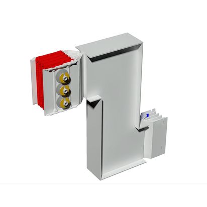 Double vertical elbow XCP-HP (Cu). Right Type 2 - In= 2500A
