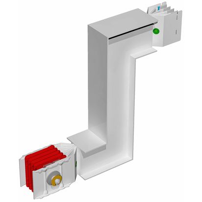 Double vertical elbow XCP-HP (Cu). Left Type 1 - In= 800A