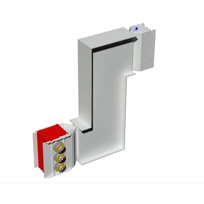 Double vertical elbow XCP-HP (Cu). Left Type 1 - In= 2500A