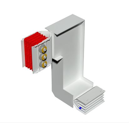 Double vertical and horizontal elbow XCP-HP (Cu). Type 1 - In= 2500A