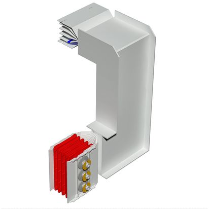 Double vertical and horizontal elbow XCP-HP (Cu). Type 4 - In= 2500A