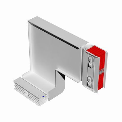 Double vertical and horizontal elbow XCP-HP (Cu). Type 2 - In= 3200A