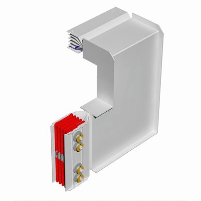 Double vertical and horizontal elbow XCP-HP (Cu). Type 4 - In= 3200A