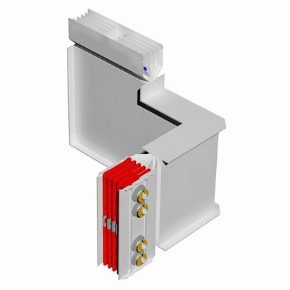 Double horizontal and vertical elbow XCP-HP (Cu). Type 4 - In= 3200A