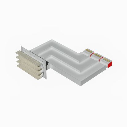 Exit bars element + double vertical elbow XCP-HP (Cu). Type 3 - In= 6300A
