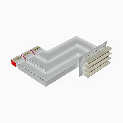 Exit bars element + double vertical elbow XCP-HP (Cu). Type 4 - In= 6300A