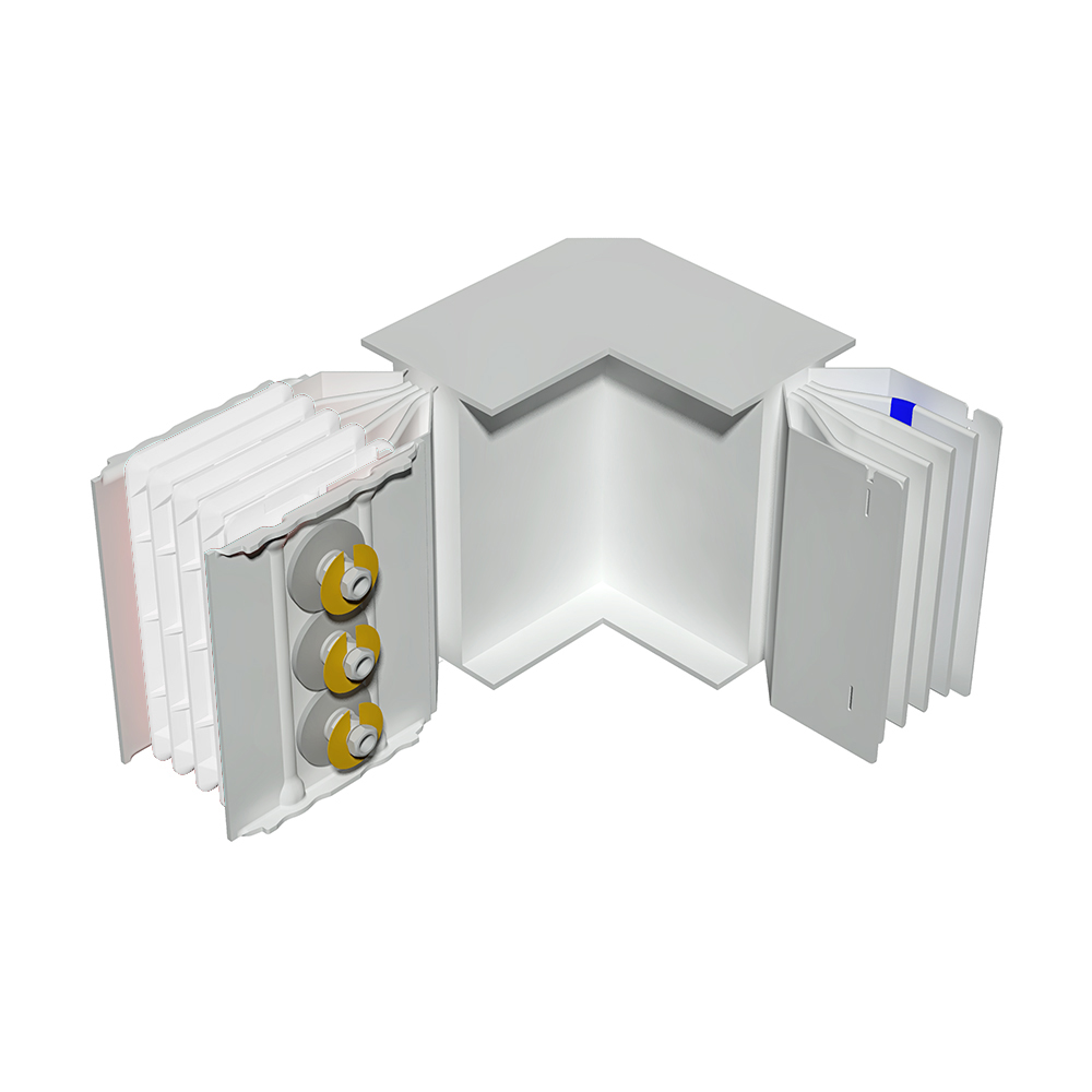 Horizontal elbow XCP-S (Cu). Right Type 1 standard - In= 2000A