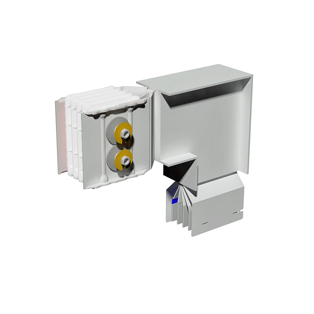 Vertical elbow XCP-S (Cu). Right Type 2 standard - In= 2500A