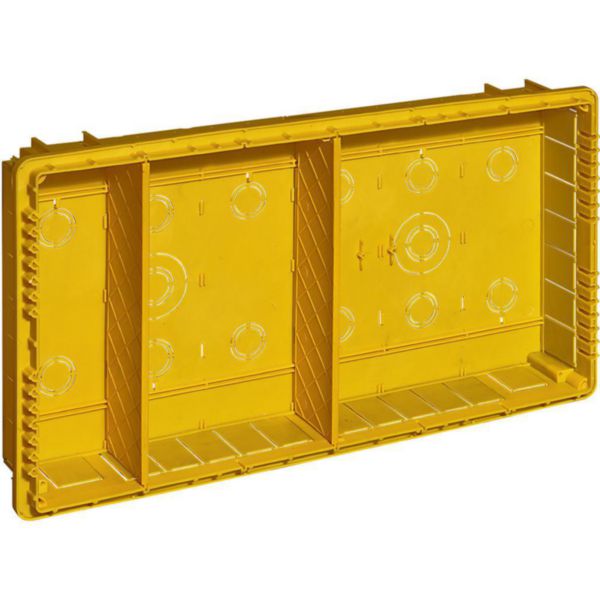 Junction flush-mounting box for 3 compartments