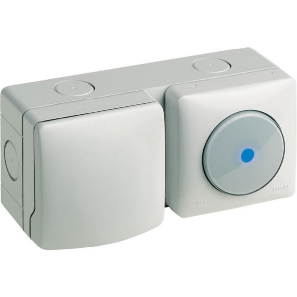2-way switch (as item 26003) + box Matix IP55 (as item 26055)