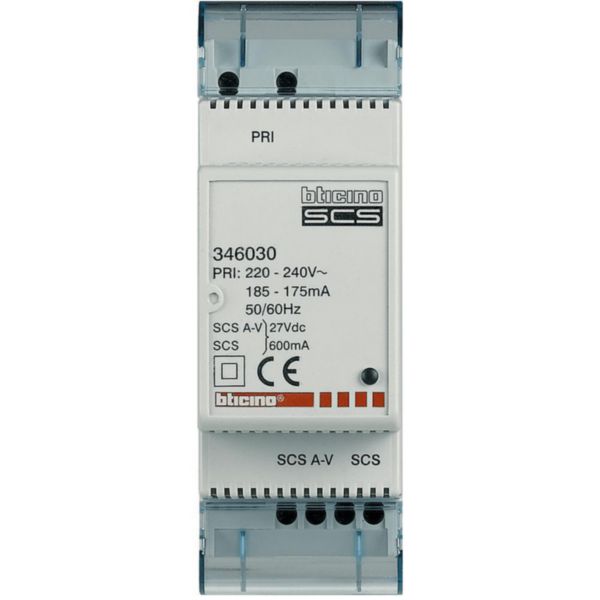 2 DIN power supply with integrated video adapter