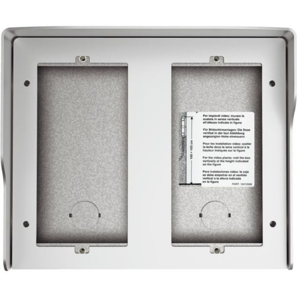 Wall-mounting box 4 modules with integrated rainshield - Allmetal