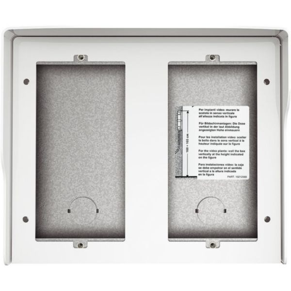 Wall-mounting box 4 modules with integrated rainshield - Allwhite
