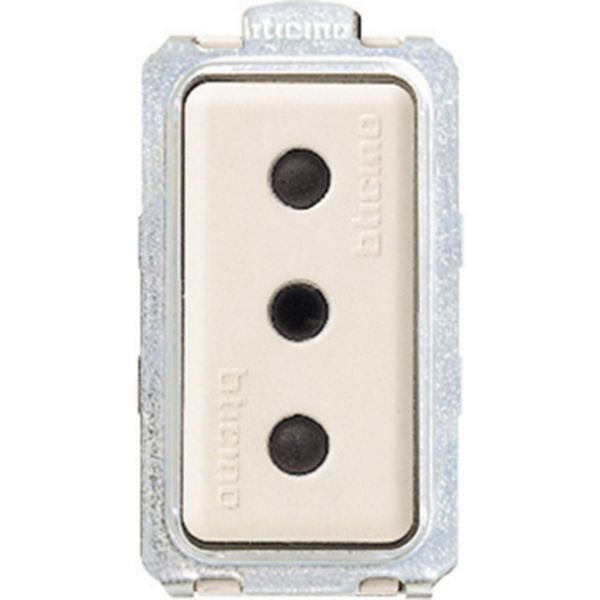 Socket Italian standard 2P+T 10 A 250 Vac - centre distance 19 mm