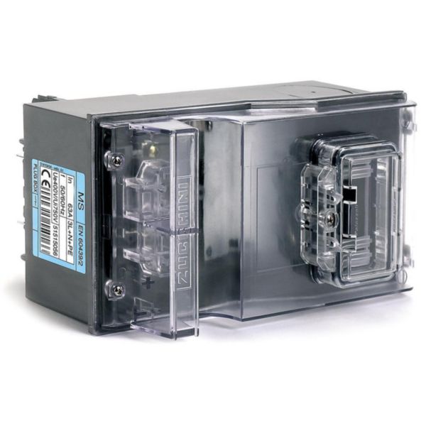 Tap-off box for MS with transparent cover and door 4 modules - In=63A