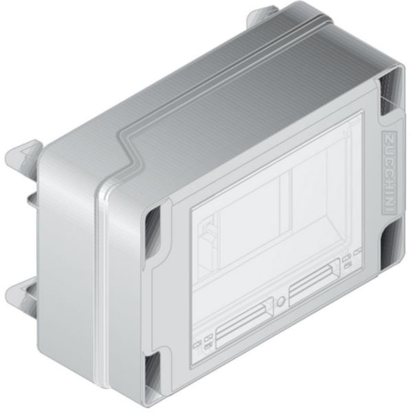 Empty tap-off box long with transparent door for MS with DIN35 rail 8 modules - In=32A