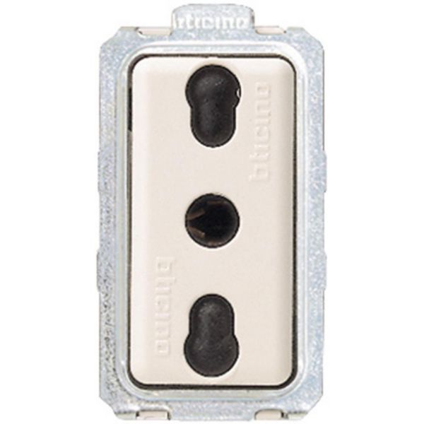 Socket Italian standard 2P+T 10/16 A 250 Vac - centre distance 19 and 26 mm