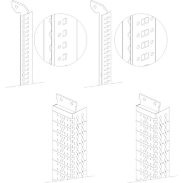 Risers with variable step for front separation
