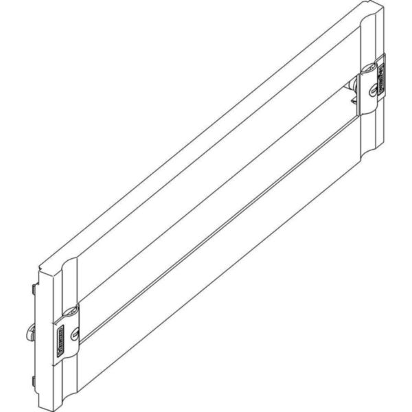 Plastic front panel 1/4 turn with DIN35 window for installation up to 24 modules