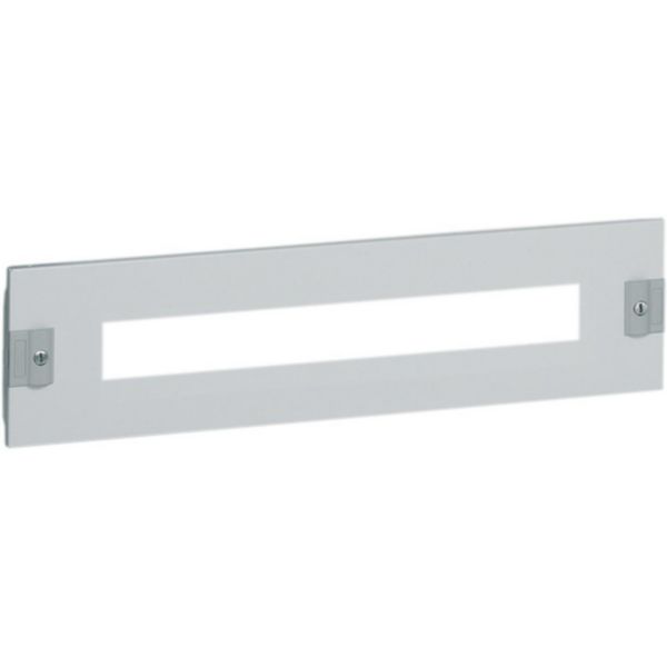 Front panel with screws 1/4 turn and DIN35 window for 24 modules 600x150mm