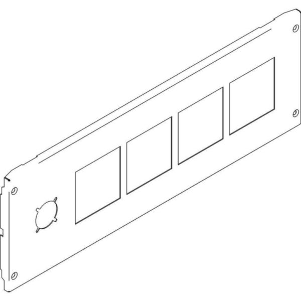 Front panel with 4 screws for 4 measure instruments 72x72mm 600x200mm