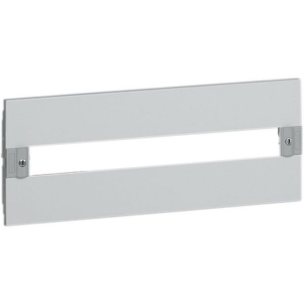 Front panel with screws 1/4 turn and DIN35 window for 24 modules 600x200mm