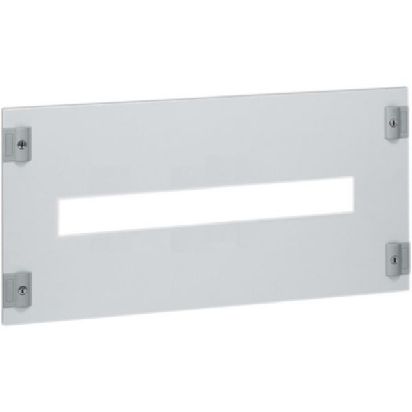 Front panel with screws 1/4 turn and DIN35 window for 24 modules 600x300mm