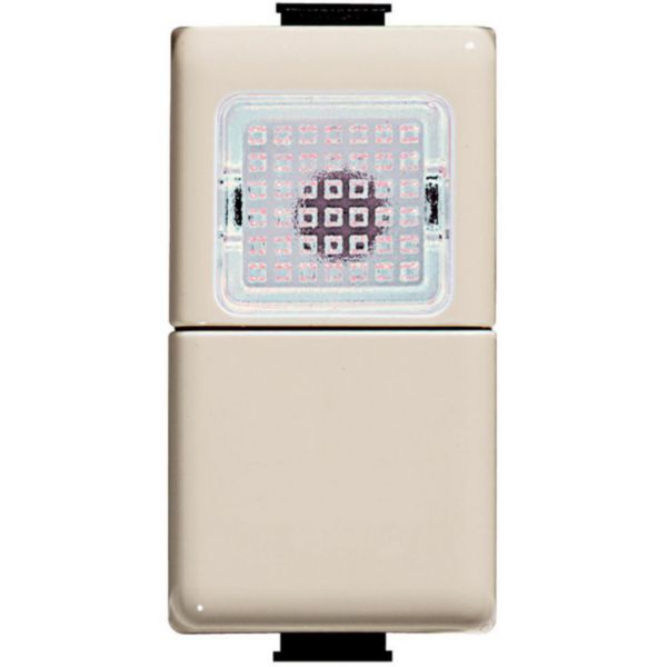 Pushbutton 1P NO 250Vac 10A Ivory and lamp carrier 24V