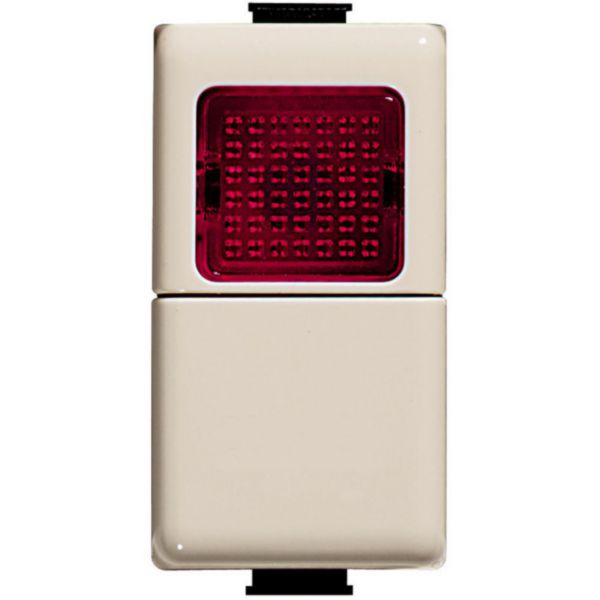 Pushbutton 1P NO 250Vac 10A Ivory and lamp carrier 24V