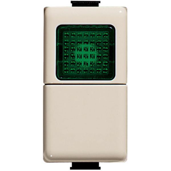 Pushbutton 1P NO 250Vac 10A Ivory and lamp carrier 24V