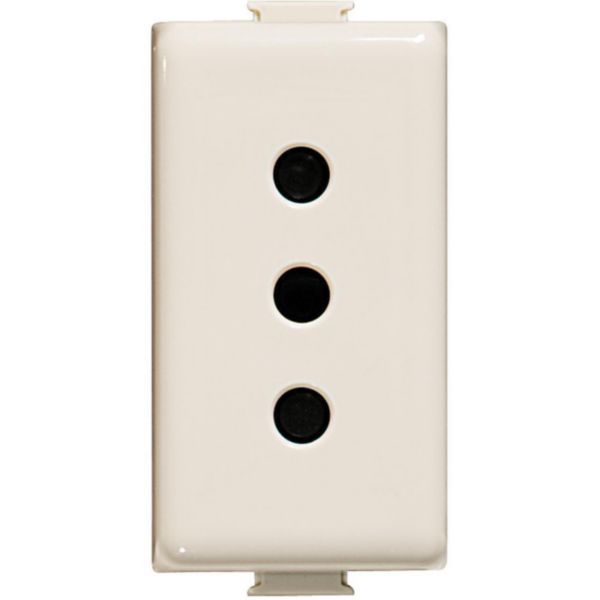 Socket Italian standard 2P+T 10A 250Vac - centre distance 19 mm