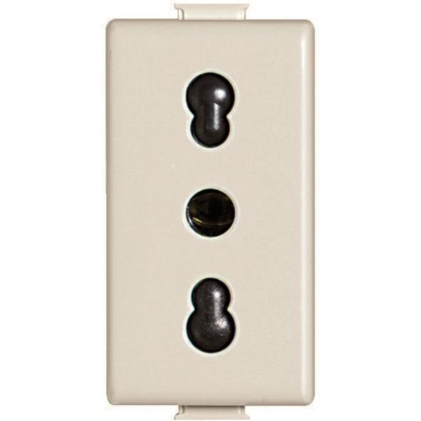 Socket Italian standard 2P+T 10/16A with shielded tulip contacts - centre distance 19 and 26 mm