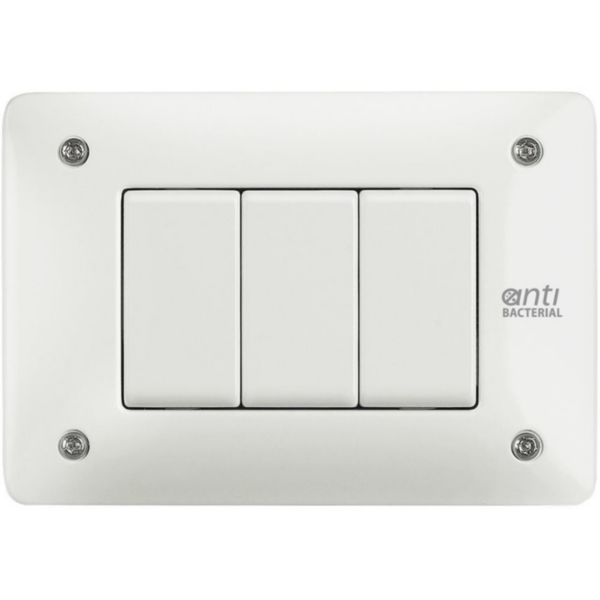Cover plate - 3 modules - anti-tamper