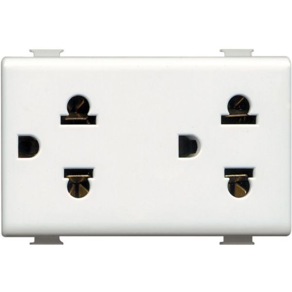 Socket euroamerican standard 2P+T - 16A - 127/250Vac - duplex