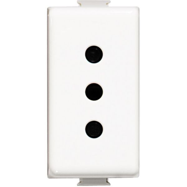 Socket Italian standard 2P+T 10A 250Vac - centre distance 19 mm