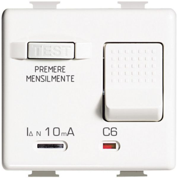 Salvavita thermal magnetic circuit breaker with earth leakage protection - 1P+N 6A 230Vac