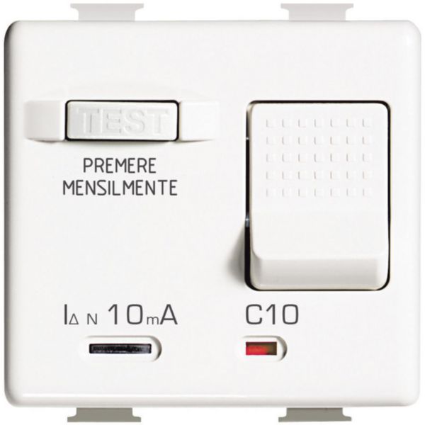 Salvavita thermal magnetic circuit breaker with earth leakage protection - 1P+N 10A 230Vac