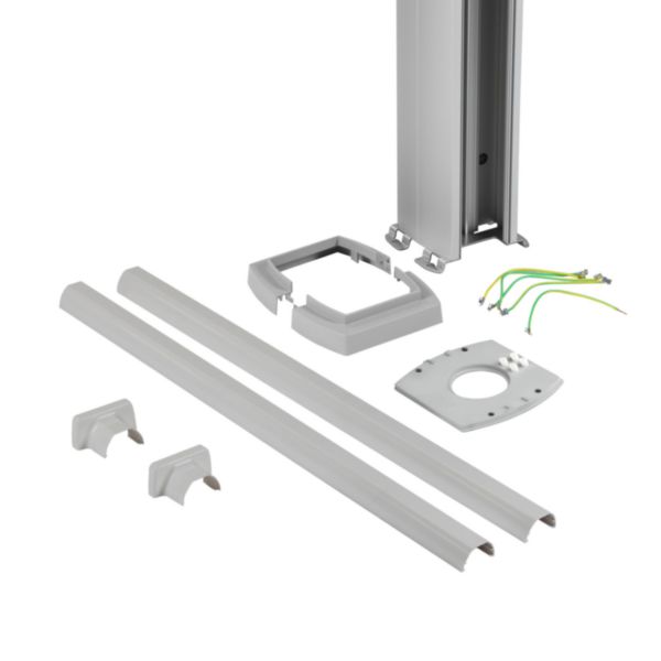 Double-face column aluminum height  2780 - 4060 mm. Aluminum color