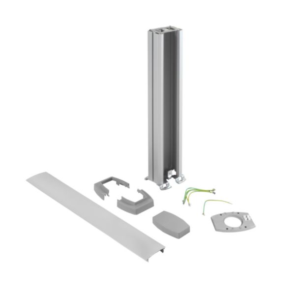 Curve single-face mini-column aluminum height 680 mm. Aluminum color