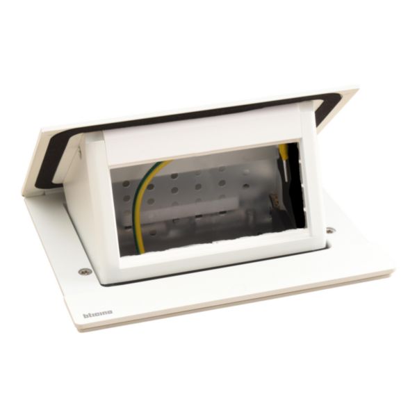 Pop-up - For flush mounting in furniture. 4 modules - Cover finish White