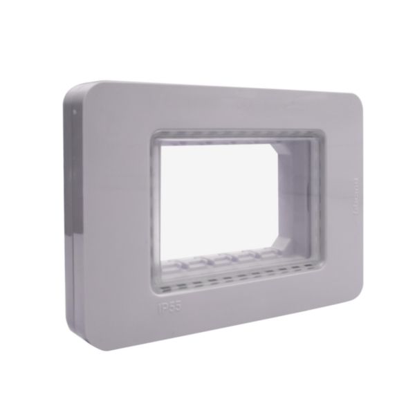 IP55 Cover plate - 3 modules - grey