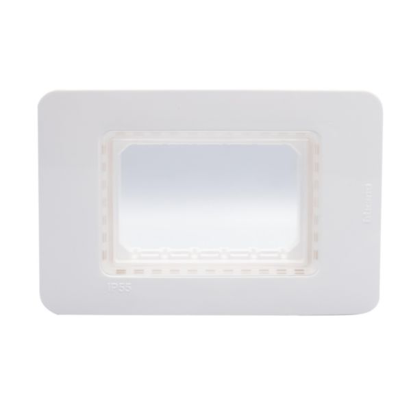IP55 Cover plate - 3 modules - white