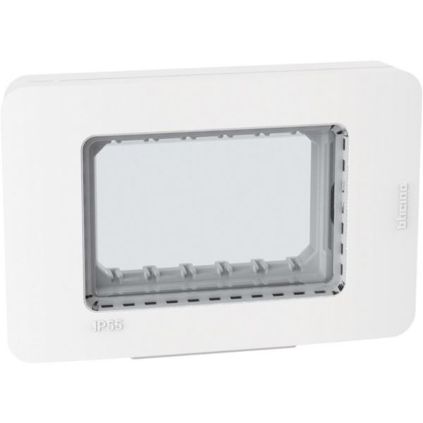 IP55 Cover plate - 3 modules - white