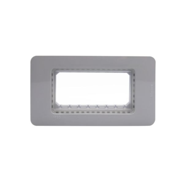 IP55 Cover plate - 4 modules - grey