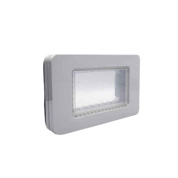 IP55 Cover plate - 4 modules - grey